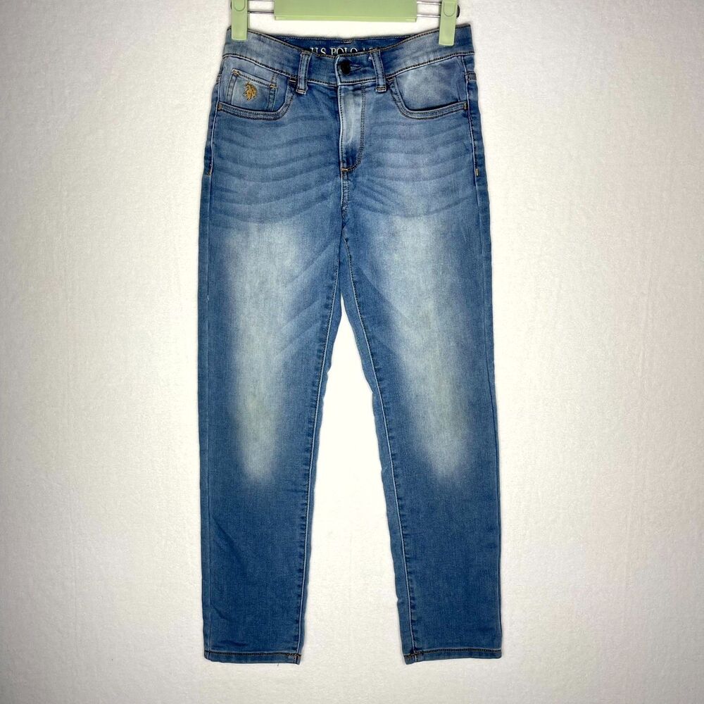 US Polo Assn Denim Jeans Light Wash Distressed Slim Fit Women Size 10‎